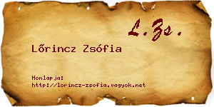 Lőrincz Zsófia névjegykártya